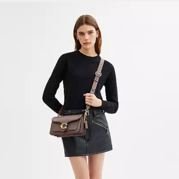 COACH Tabby Shoulder Bag 26 Polished Pebble Leather Brass/Dark Stone NWOT - Picture 5 of 14